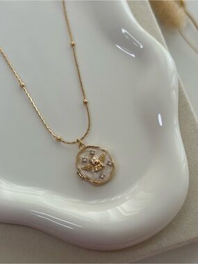 Gold plated Dove Locket Necklace - Women Jewelry